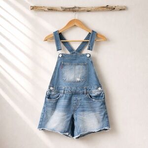 Levi's Girls Faded Blue Denim Shortalls for Kids Size 12 R